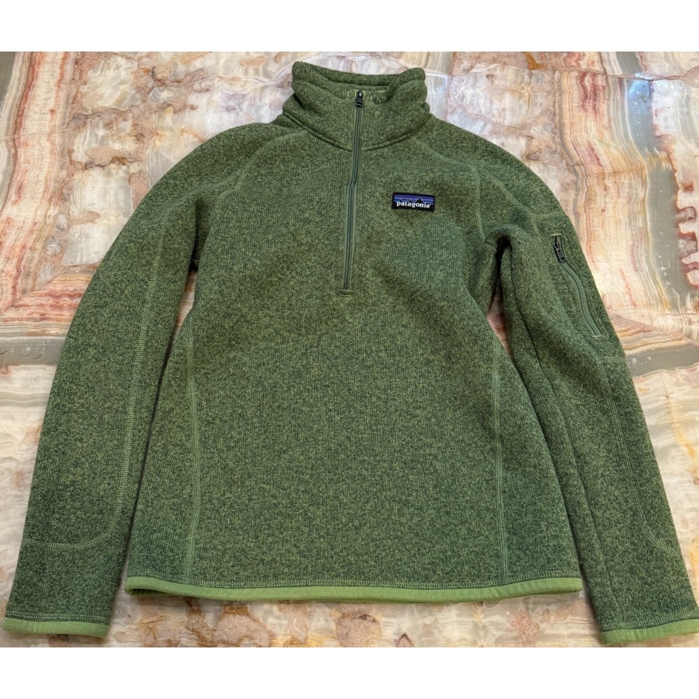 Patagonia Womens Better Sweater 1/4 Zip Fleece Matcha Green 2XS Pullover